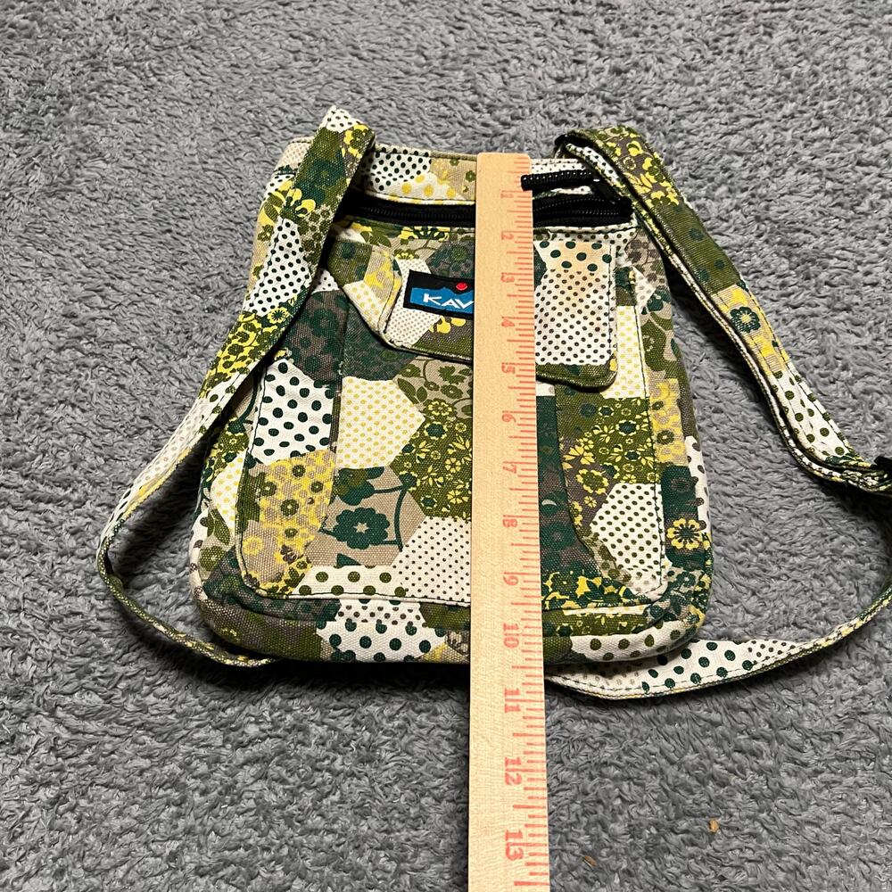 Kavu Mini Keeper Crossbody Bag Carolina Quilt Green White Patchwork Purse - Picture 6 of 6